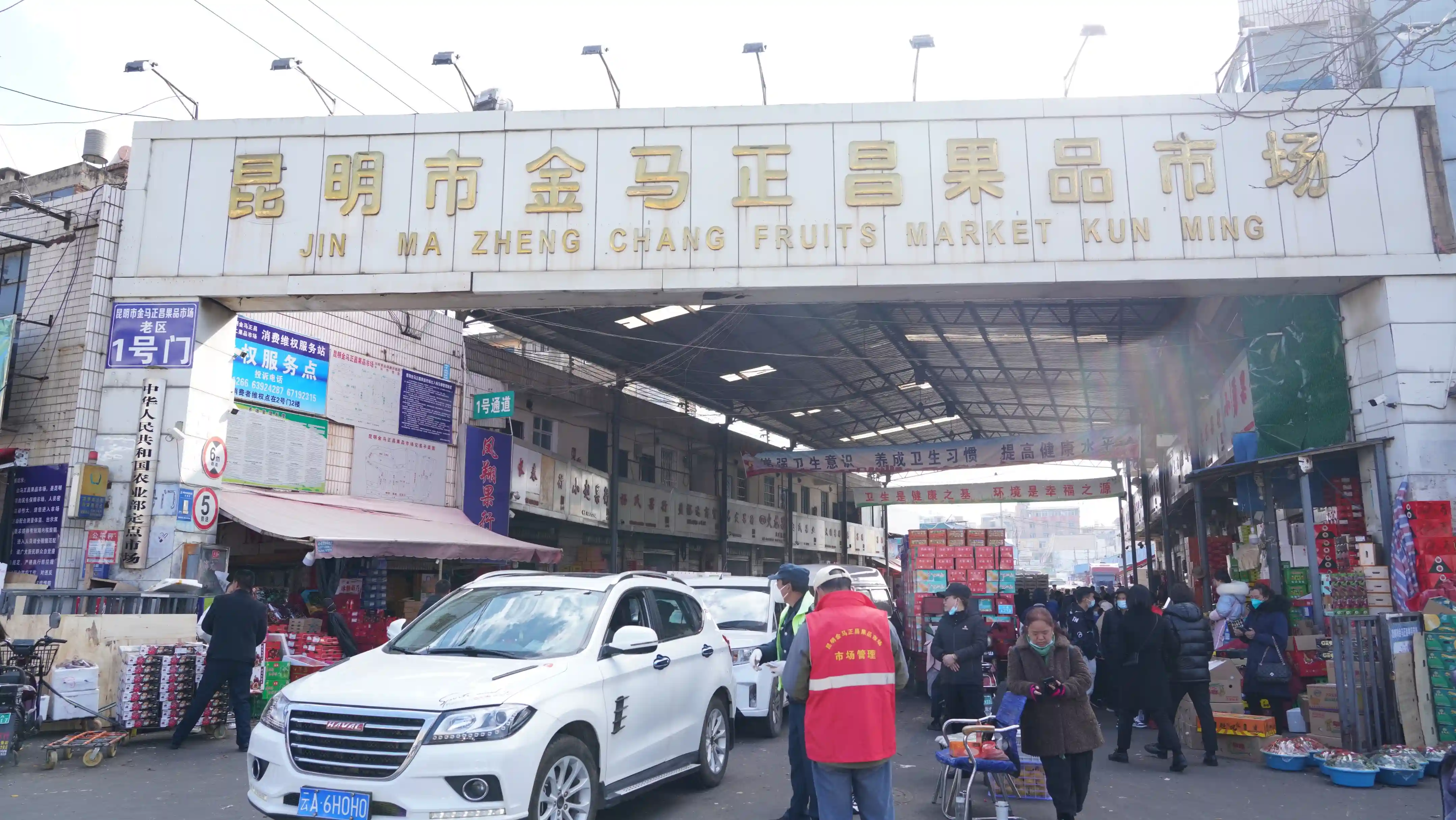 金马正昌水果批发市场：每天水果交易量1万吨 车厘子成“明星”年货